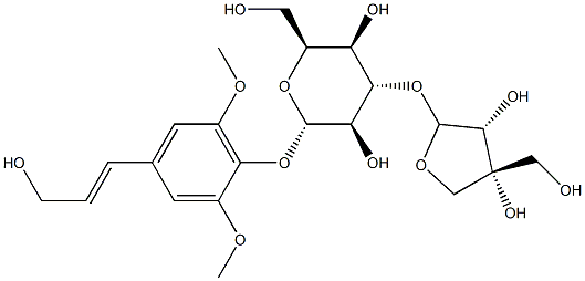 b-D-Glucopyranoside,4-[(2E)-3-hydroxy-1-propenyl]-2,6-dimethoxyphenyl 3-O-D-apio-b-D-furanosyl- (9CI) 구조식 이미지