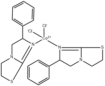 코발트,디클로로비스(2,3,5,6-테트라히드로-6-페닐이미다조(2,1-b)티아졸-N(sup7)-,(T-4-(S),(S))- 구조식 이미지