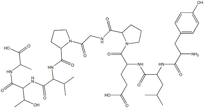 TYR-LEU-GLU-PRO-GLY-PRO-VAL-THR-ALA 구조식 이미지