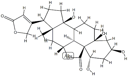 1β,3β,5,11α,14β,21-Hexahydroxy-24-nor-5β-chol-20(22)-ene-19,23-dioic acid 19,11:23,21-dilactone Structure