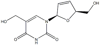 2',3'-didehydro-2',3'-dideoxy-5-hydroxymethyluridine Structure