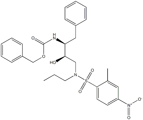 [(1S,2R)-2-hydroxy-3-[(2-methylpropyl)[(4-nitrophenyl)sulfonyl]amino]-1-(phenylmethyl)propyl]-, phenylmethyl ester Structure