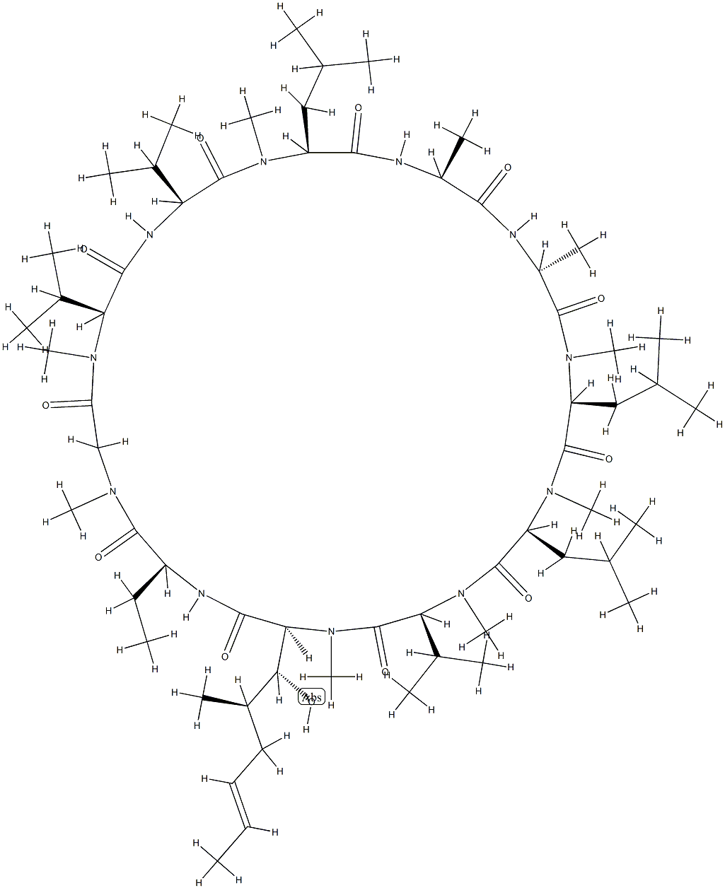 N-methyl-valyl-4-cyclosporin A Structure