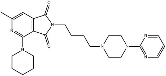 4-methyl-2-(1-piperidyl)-8-[4-(4-pyrimidin-2-ylpiperazin-1-yl)butyl]-3 ,8-diazabicyclo[4.3.0]nona-2,4,10-triene-7,9-dione Structure