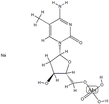 5'-시티딜산,2'-데옥시-5-메틸-,이나트륨염 구조식 이미지