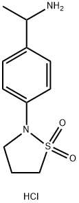 Benzenemethanamine, 4-(1,1-dioxido-2-isothiazolidinyl)-α-methyl-, hydrochloride (1:1) Structure