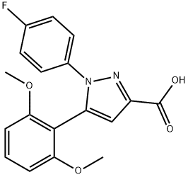 5-(2,6-dimethoxyphenyl)-1-(4-fluorophenyl)-1H-pyrazole-3-carboxylic acid(WXC04646) 구조식 이미지