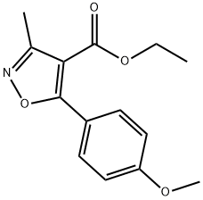 4-Isoxazolecarboxylic acid, 5-(4-Methoxyphenyl)-3-Methyl-, ethyl Structure