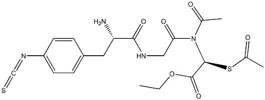 N-(S-acetylmercaptoacetyl)-4-isothiocyanate-phenylalanyl-glycyl-glycine ethyl ester Structure