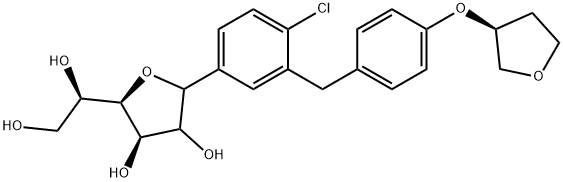 (4R,5R)-2-(4-chloro-3-(4-(((S)-tetrahydrofuran-3-yl)oxy)benzyl) phenyl)-5-((R)-1,2-dihydroxyethyl)tetrahydrofuran-3,4-diol 구조식 이미지
