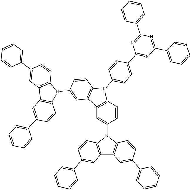 9'- [4- (4, 6- diphenyl- 1,3,5- triazin- 2-yl) phenyl]-3,3'', 6,6''-tetraphenyl-9,3 ':6',9''-ter-9H-carbazole 구조식 이미지