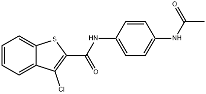 N-[4-(acetylamino)phenyl]-3-chloro-1-benzothiophene-2-carboxamide Structure