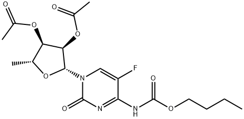 시티딘,N-(부톡시카르보닐)-5'-데옥시-5-플루오로-2',3'-디아세트 구조식 이미지