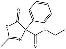 4-Oxazolecarboxylic acid, 4,5-dihydro-2-methyl-5-oxo-4-phenyl-, ethyl ester Structure