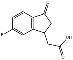 2-(6-fluoro-3-oxo-2,3-dihydro-1H-inden-1-yl)acetic acid 구조식 이미지