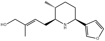 (E)-4-[(2S)-6β-(3-Furyl)-3α-methylpiperidin-2-yl]-2-methyl-2-buten-1-ol Structure