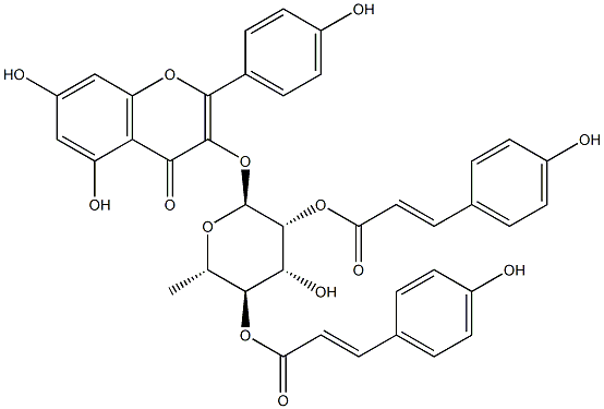 2",4"-Di-O-(E-p-couMaroyl)afzelin Structure