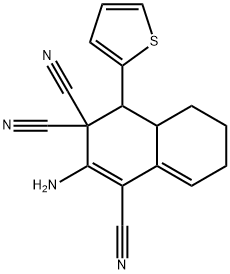 2-amino-4-(2-thienyl)-4a,5,6,7-tetrahydro-1,3,3(4H)-naphthalenetricarbonitrile Structure