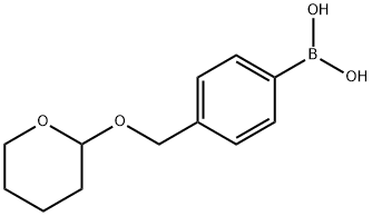 (4-(((Tetrahydro-2H-pyran-2-yl)oxy)Methyl)phenyl)boronic acid 구조식 이미지