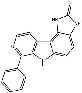 Pyrido[4,3:4,5]pyrrolo[3,2-e]benzimidazole-2(1H)-thione,  3,6-dihydro-7-phenyl- Structure