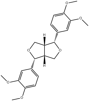 (1R,3aβ,6aβ)-1α,4α-Bis(3,4-dimethoxyphenyl)tetrahydro-1H,3H-furo[3,4-c]furan Structure