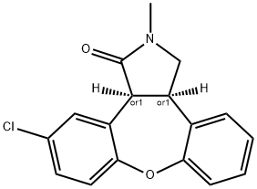 1H-Dibenz[2,3:6,7]oxepino[4,5-c]pyrrol-1-one, 11-chloro-2,3,3a,12b-tetrahydro-2-Methyl-, (3aR,12bS)-rel- 구조식 이미지