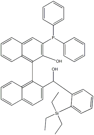 2-Hydroxy-3-(diphenylphosphino)-2’-[hydroxy[2-(triethylsilyl)phenyl]methyl]-[1,1’-binaphthalene] Structure