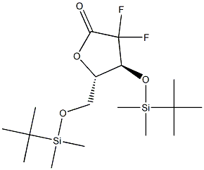 2-Deoxy-3,5-bis-O-[(1,1-diMethylethyl)diMethylsilyl]-2,2-difluoro-L-erythro-pentonic acid γ-lactone Structure