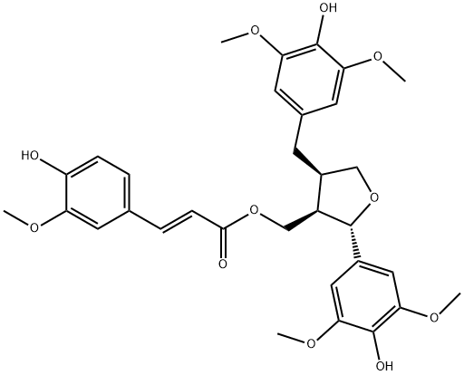 9-O-Feruloyl-5,5'-dimethoxylariciresil Structure