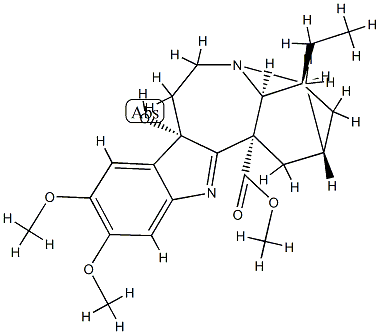 16,17-Didehydro-9,17-dihydro-9α-hydroxy-12,13-dimethoxyibogamine-18-carboxylic acid methyl ester Structure