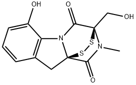 (3R)-2,3-Dihydro-6-hydroxy-3-(hydroxymethyl)-2-methyl-10H-3α,10aα-epidithiopyrazino[1,2-a]indole-1,4-dione Structure