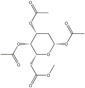 2-Deoxy-β-D-arabino-hexopyranose tetraacetate Structure