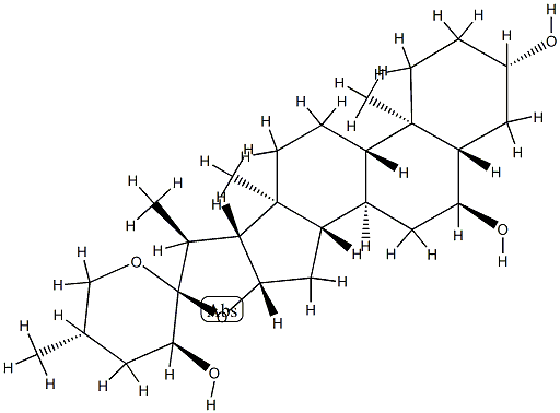 (23S,25S)-5α-Spirostane-3β,6α,23-triol 구조식 이미지