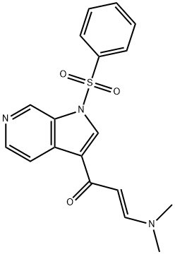 (E)-3-(dimethylamino)-1-(1-(phenylsulfonyl)-1H-pyrrolo[2,3-c]pyridin-3-yl)prop-2-en-1-one(WXC04764) Structure