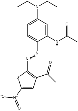 N-[2-(3-아세틸-5-나이트로티오펜-2-일아조)-5-다이에틸아미  노페닐]아세트아마이드 구조식 이미지