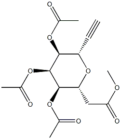 2-C-(2,3,4,6-Tetra-O-acetyl-b-D-glucopyranosyl) ethyne 구조식 이미지