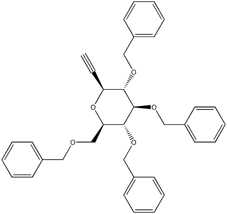 2-C-(2,3,4,6-Tetra-O-benzyl-b-D-glucopyranosyl) ethyne Structure