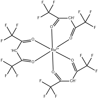 tris(1,1,1,5,5,5-hexafluoropentane-2,4-dionato-O,O')ruthenium  Structure