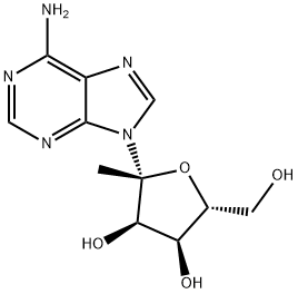 6-aMino-9-(1-deoxy-β-D-psicofuranosyl)퓨린 구조식 이미지