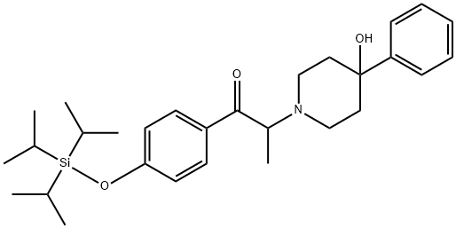 1-[4-( Triisopropylsilyl)oxylp henyl]- 2-(4-hydroxy-4-pheny1piperidino)-1-propanone 구조식 이미지