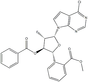 4-Chloro-7-(3,5-di-O-benzoyl-2-deoxy-2-fluoro-beta-D-arabinofuranosyl)-7H-pyrrolo[2.3-d]pyriMidine Structure