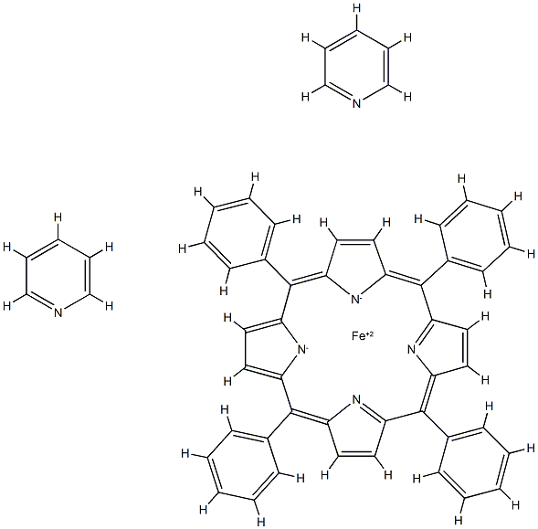бис(пиридин)(тетрафенилпорфинато)железо(II) структурированное изображение