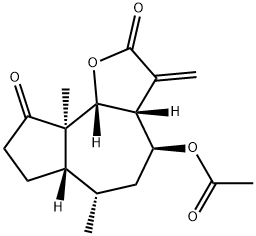 (3aR,6aβ,9bβ)-Dodecahydro-4β-acetyloxy-6α,9aα-dimethyl-3-methyleneazuleno[4,5-b]furan-2,9-dione 구조식 이미지