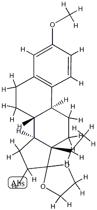 16-BroMo-13-ethyl-3-Methoxygona-1,3,5(10)-trien-17-one Cyclic 1,2-Ethanediyl Acetal 구조식 이미지