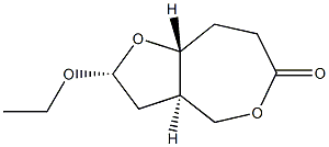 Furo[3,2-c]oxepin-6(4H)-one,2-ethoxyhexahydro-,(2alpha,3aalpha,8abta)-(9CI) 구조식 이미지