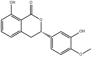 (S)-8-Hydroxy-3-(3-Hydroxy-4-Methoxyphenyl)Isochroman-1-One(WXC00796) 구조식 이미지