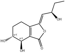 (3Z,6R,7R)-rel-4,5,6,7-Tetrahydro-6,7-dihydroxy-3-[(2R)-2-hydroxybutylidene]-1(3H)-isobenzofuranone 구조식 이미지