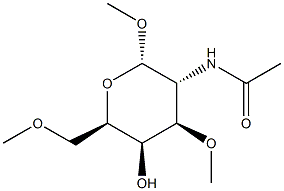 메틸2-(아세틸아미노)-2-데옥시-3-O,6-O-디메틸-α-D-갈락토피라노시드 구조식 이미지