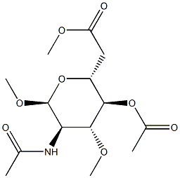 Methyl 2-(acetylamino)-3-O-methyl-4-O,6-O-diacetyl-2-deoxy-α-D-galactopyranoside Structure