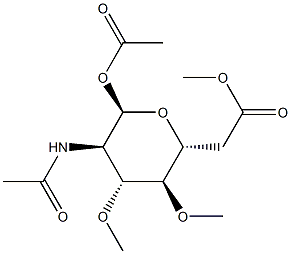 2-Acetylamino-3-O,4-O-dimethyl-2-deoxy-α-D-galactopyranose 1,6-diacetate Structure